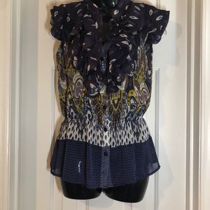 M Romeo & Juliet Sheer Ruffle Blouse